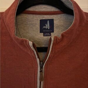 johnnie-O Men's Sully Quarter Zip in Rust